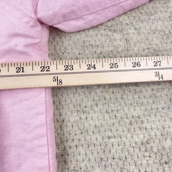 Vintage Quacker Factory Jacket Women Large Pink Embroidered Flower Linen Boho - Picture 15 of 16